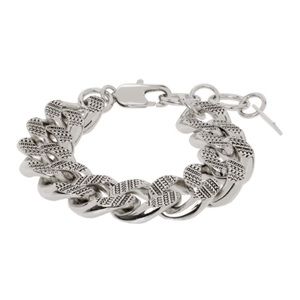 Marc Jacobs Silver Monogram Chain Link Bracelet